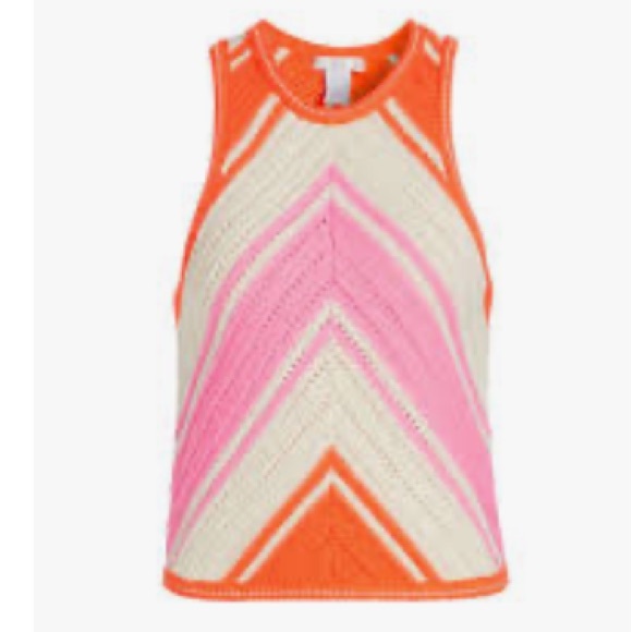 DESIGN HISTORY Women’s Chevron Crochet Tank Size L - Picture 1 of 7